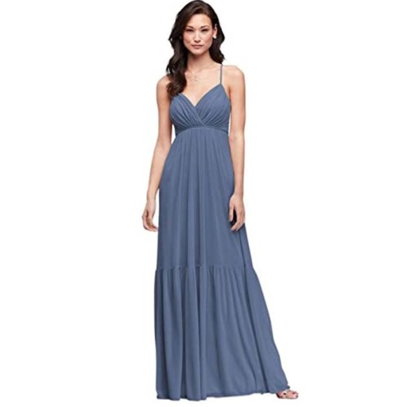 David's Bridal Mesh Dress with Peasant Skirt NWT Size 22 - Picture 1 of 5